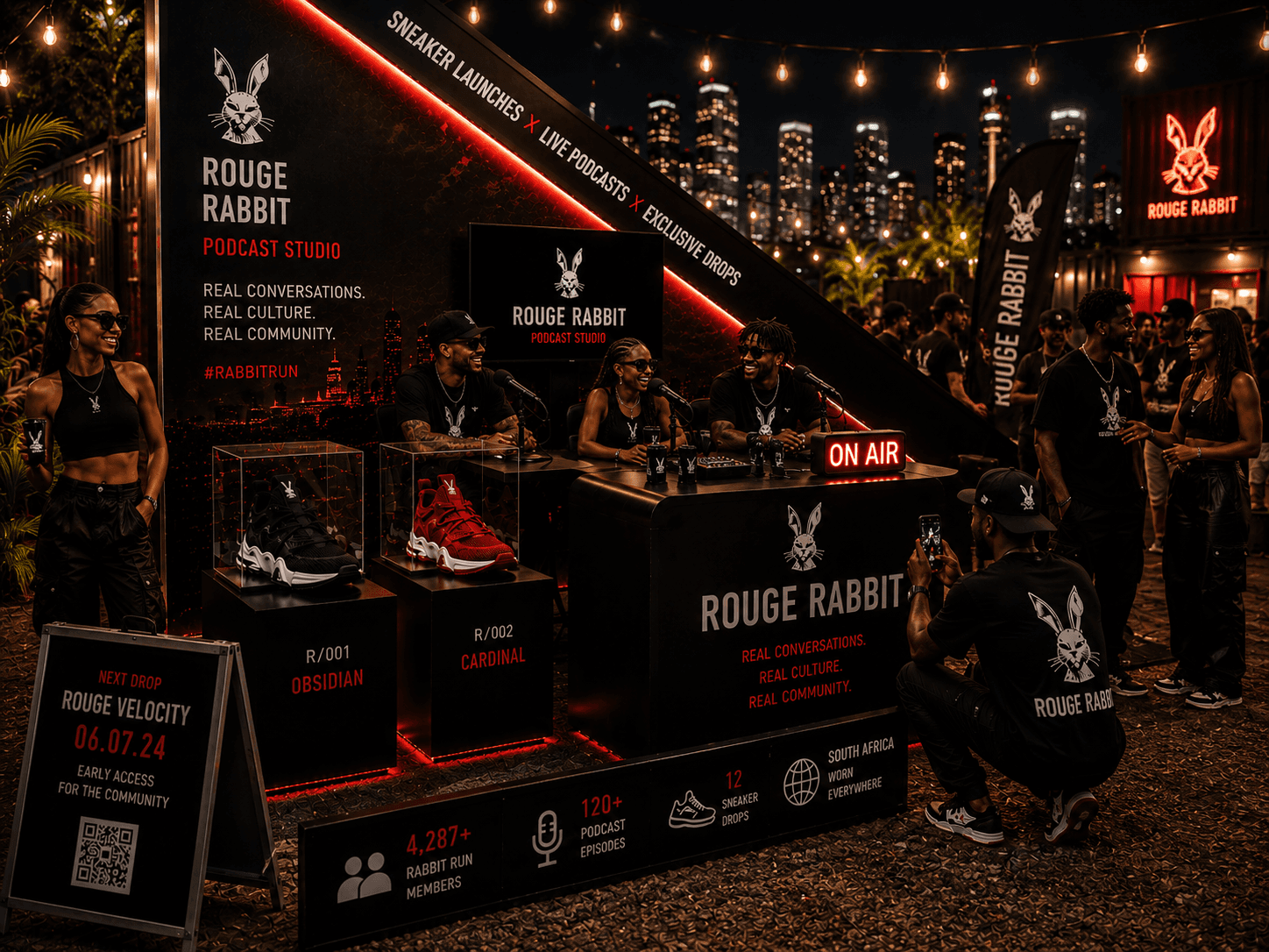 Rouge Rabbit podcast studio activation